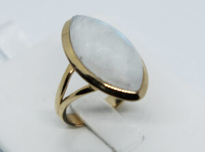 Gold PL Ring MRQ Moonstone