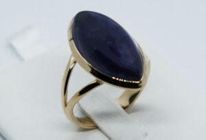Gold PL Ring Marquise Amethyst