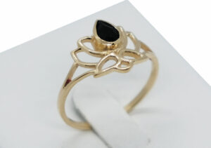 Gold PL Ring Black Onyx 4x6