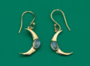 Gold Plated Earring Moon Rainbow