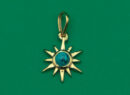 Gold Plated Pendant Sun Turquoise