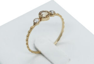 Gold PL Ring Round Citrine