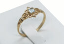 Gold PL Ring Flower Blue Topaz