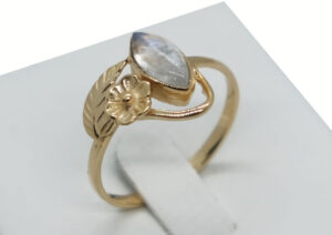 Gold PL Ring Flower Moonstone