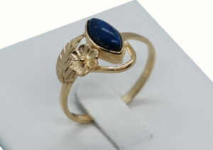 Gold PL Ring Flower Lapis