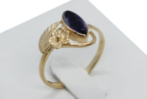 Gold PL Ring Flower Amethyst