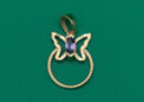 Gold Plated Pendant Butterfly Amethyst