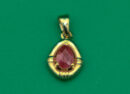 Gold Plated Pendant T/drop Ruby