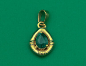 Gold Plated Pendant T/drop Emerald