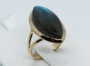 Gold PL Ring Marquis Labradorite