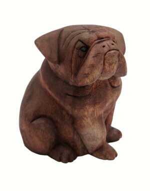 Dog Figurine Wood 16cm