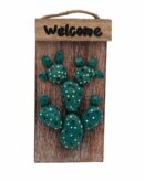 Wooden Plaque Cactus 15cm