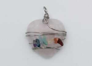 Pendant Heart Multi Rose Qz