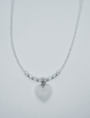 Necklace Heart Clear Quartz
