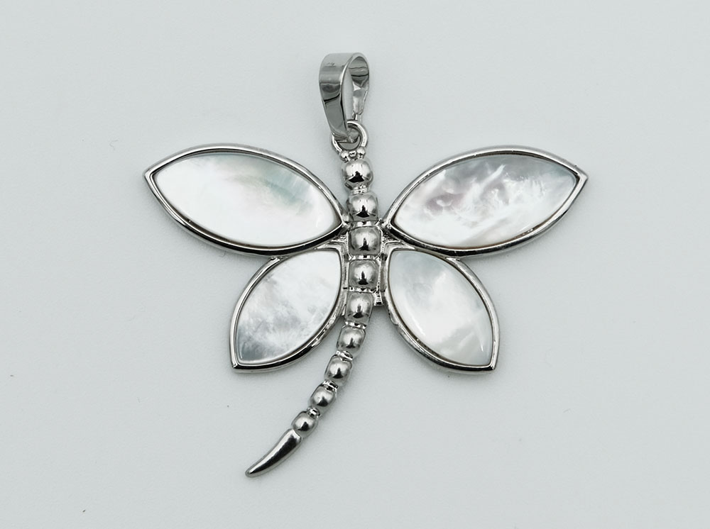 Pendant Dragonfly White Shell