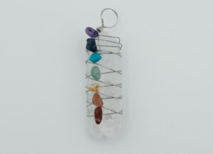 Pendnat Selenite Chakra Wired