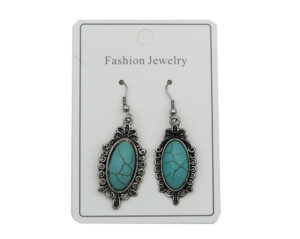 Earring Turquoise Oval Ornated
