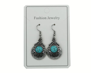 Earring Blue Howlite Disc