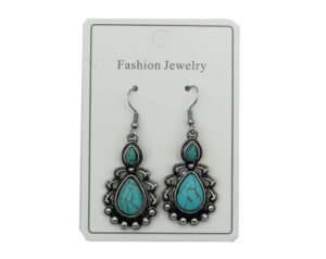 Earring Blue Howlite Pear