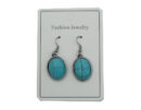 Earring Blue Howlite Oval Cab