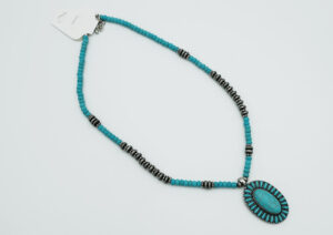 Necklace Blue Howlite Oval L