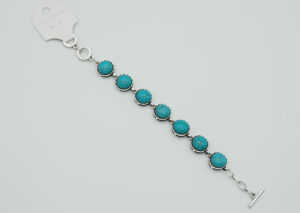 Bracelet Blue Howlite Round Cab